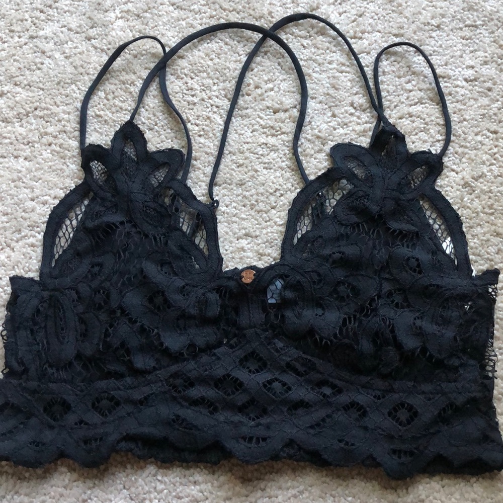 🌟nwot free People Adella lace Bralette in Black